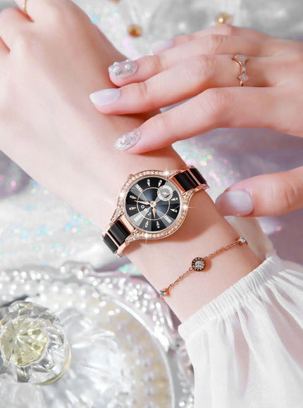 KissICON Watch For Women Retro Light Luxury Waterproof Diamond