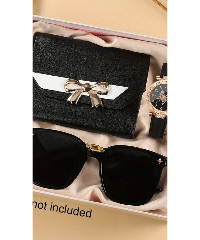 jkthpu-45 Watch + Wallet + Glasses Women's Watch, Wallet & Glasses Gift Set