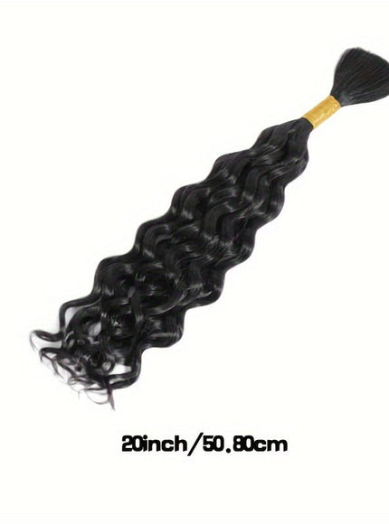 KissICON WATER WAVE-1B / 20inch KissIcon Deep Wave Bulk Hair 50g Braiding Extensions