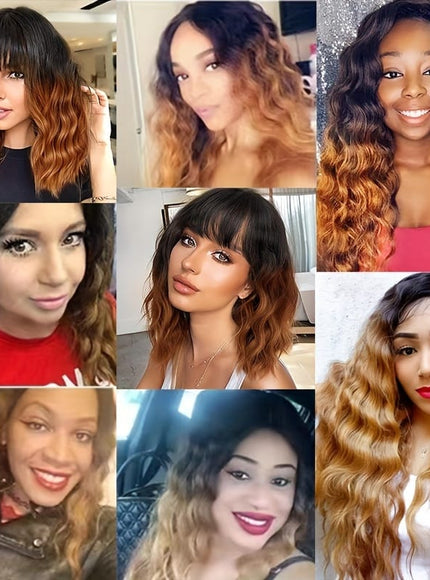 KissICON Water Wave Hair Bundles 18 Inch Ombre Blonde