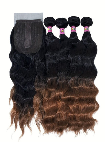 KissICON Water Wave Hair Bundles 18 Inch Ombre Blonde