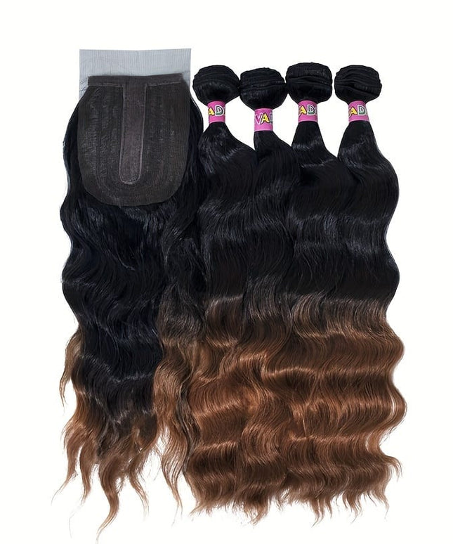 KissICON Water Wave Hair Bundles 18 Inch Ombre Blonde