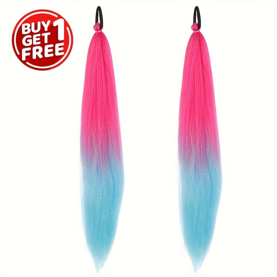 KissICON Watermelon Red / 26inch Kissicon Synthetic Straight Ponytail Elastic Tie