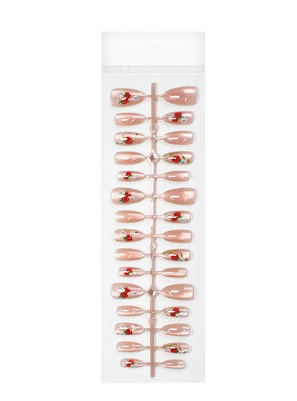 KissICON 💋 Watermelon Strawberry False Nails Set - Easy
