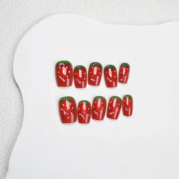 KissICON 💋 Watermelon Strawberry False Nails Set - Easy