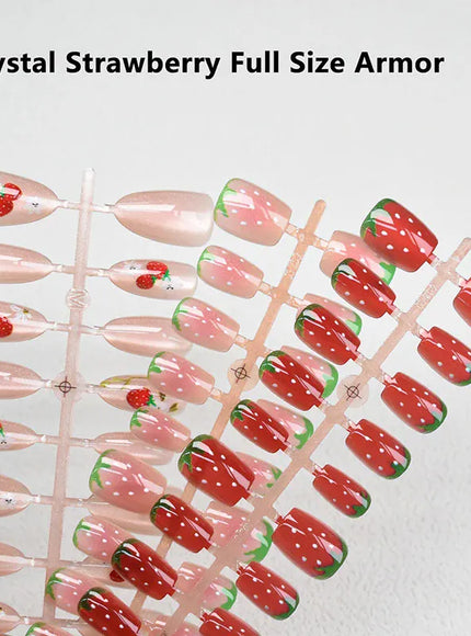 KissICON 💋 Watermelon Strawberry False Nails Set - Easy
