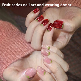 KissICON 💋 Watermelon Strawberry False Nails Set - Easy