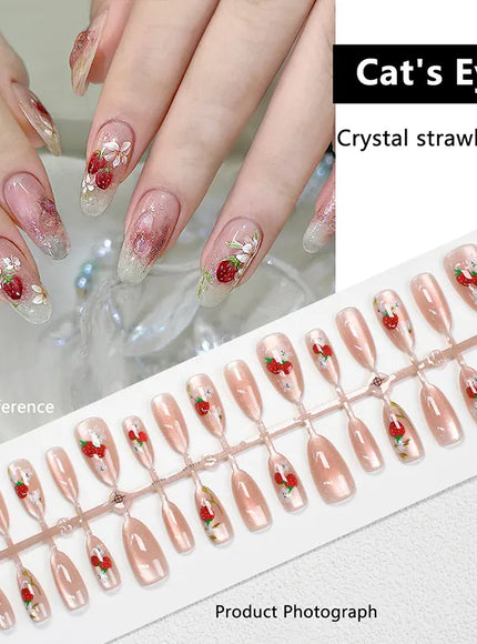 KissICON 💋 Watermelon Strawberry False Nails Set - Easy