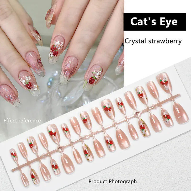 KissICON 💋 Watermelon Strawberry False Nails Set - Easy