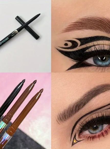 KissICON 💋 Waterproof Black Brown Gel Eyeliner Pencil -