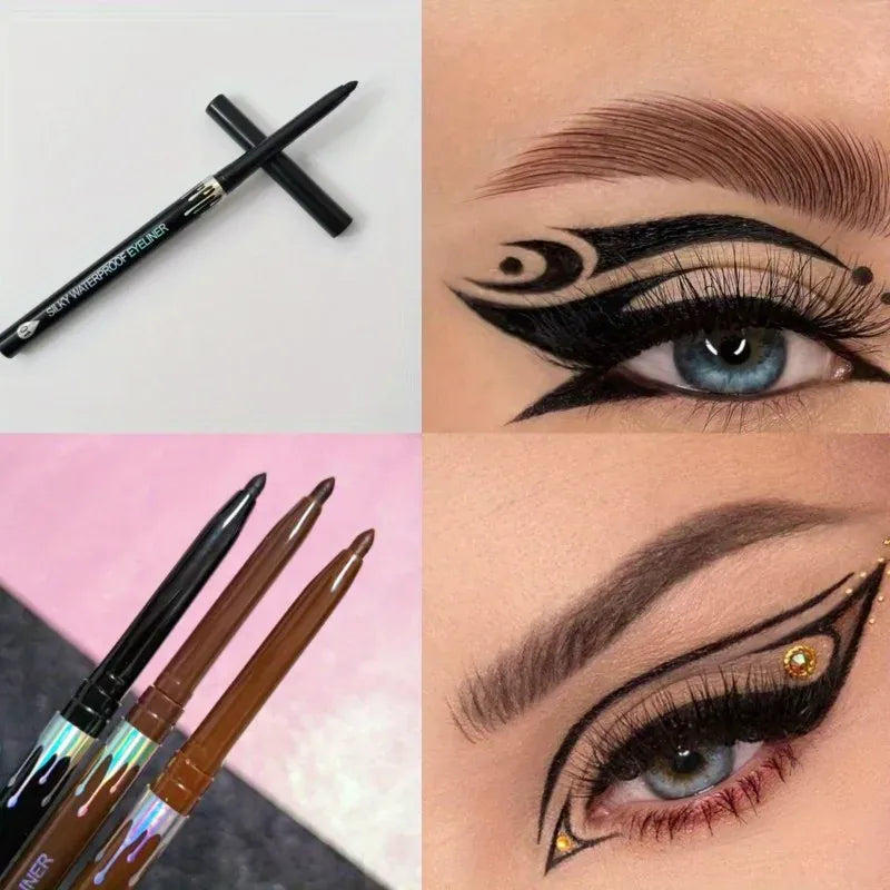 KissICON 💋 Waterproof Black Brown Gel Eyeliner Pencil -