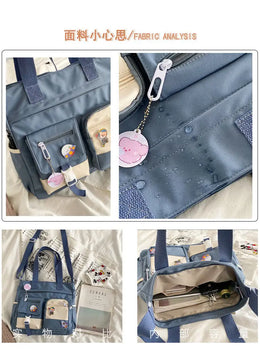 KissICON Waterproof Canvas Handbags Shoulder Bags Nylon Tote
