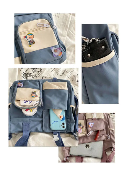 KissICON Waterproof Canvas Handbags Shoulder Bags Nylon Tote