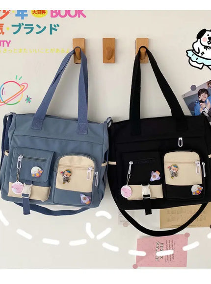 KissICON Waterproof Canvas Handbags Shoulder Bags Nylon Tote