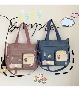 KissICON Waterproof Canvas Handbags Shoulder Bags Nylon Tote
