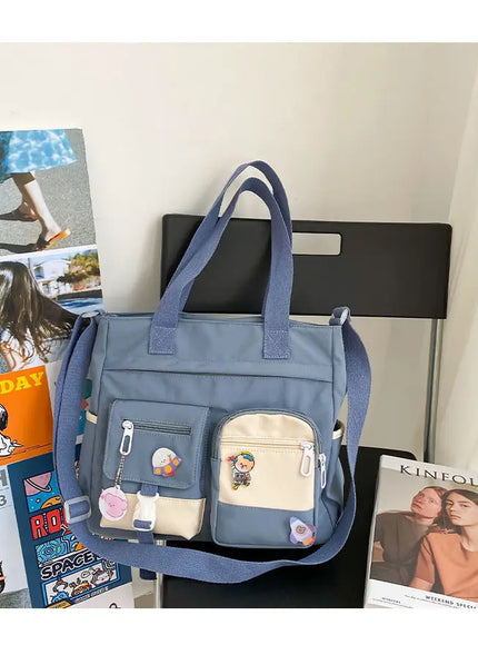 KissICON Waterproof Canvas Handbags Shoulder Bags Nylon Tote