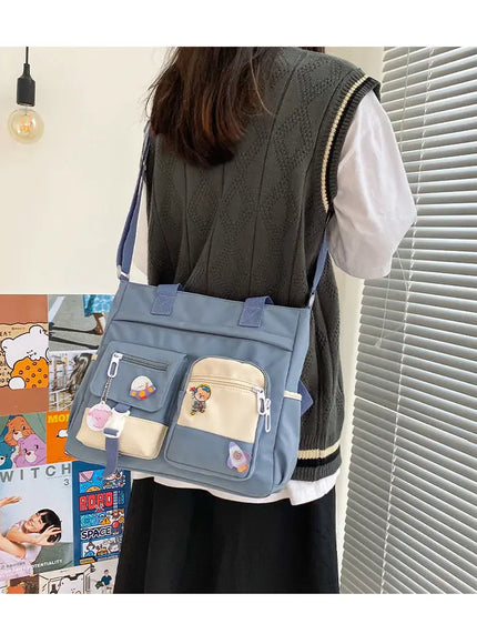 KissICON Waterproof Canvas Handbags Shoulder Bags Nylon Tote