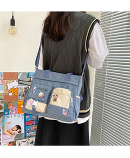 KissICON Waterproof Canvas Handbags Shoulder Bags Nylon Tote
