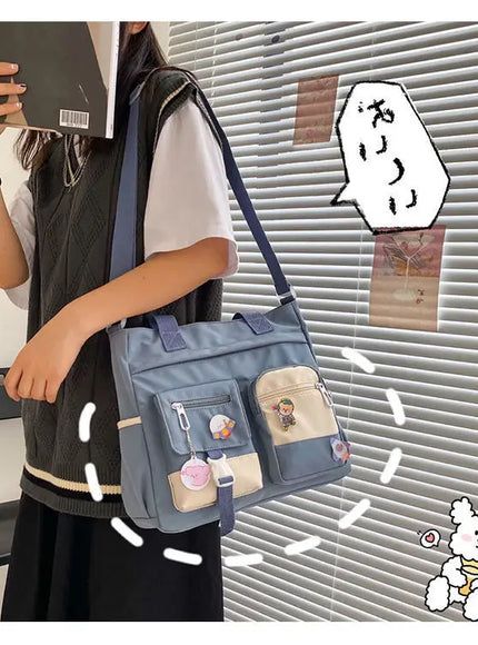KissICON Waterproof Canvas Handbags Shoulder Bags Nylon Tote