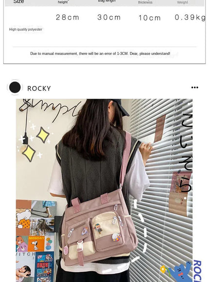 KissICON Waterproof Canvas Handbags Shoulder Bags Nylon Tote