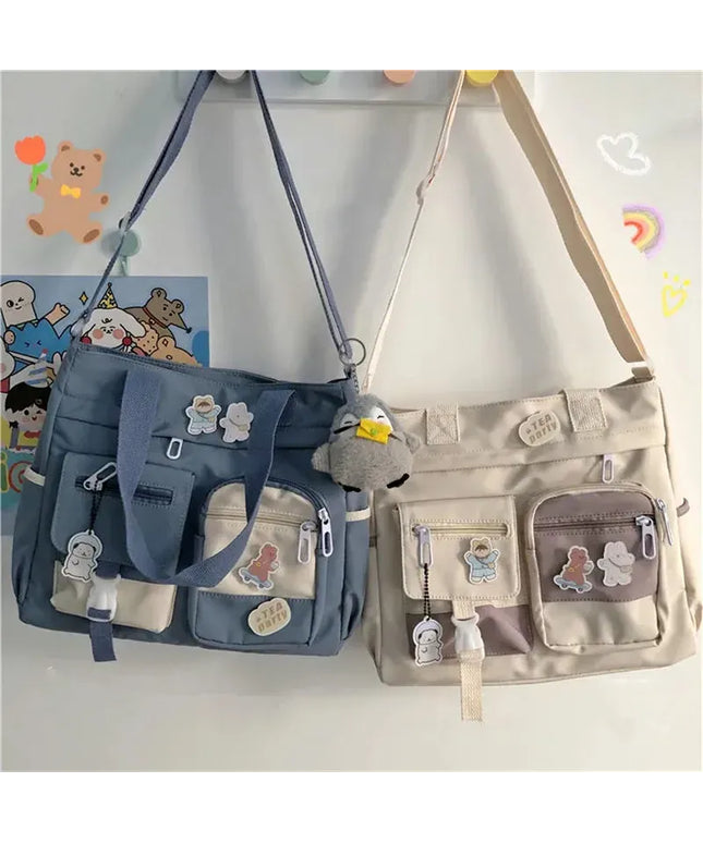 KissICON Waterproof Canvas Handbags Shoulder Bags Nylon Tote