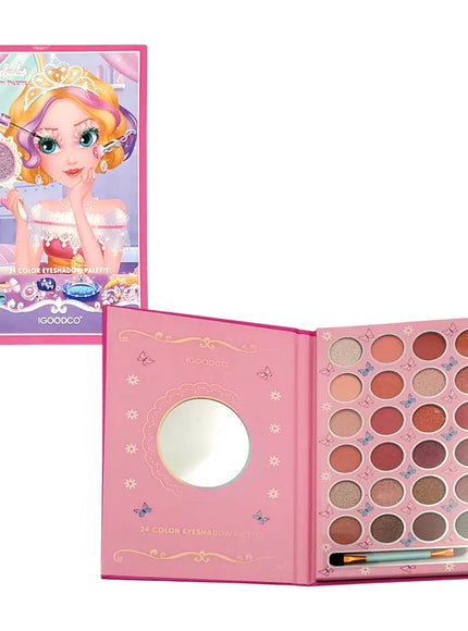 KissICON Waterproof Eyeshadow Palette With Mirror - Luminous Finish