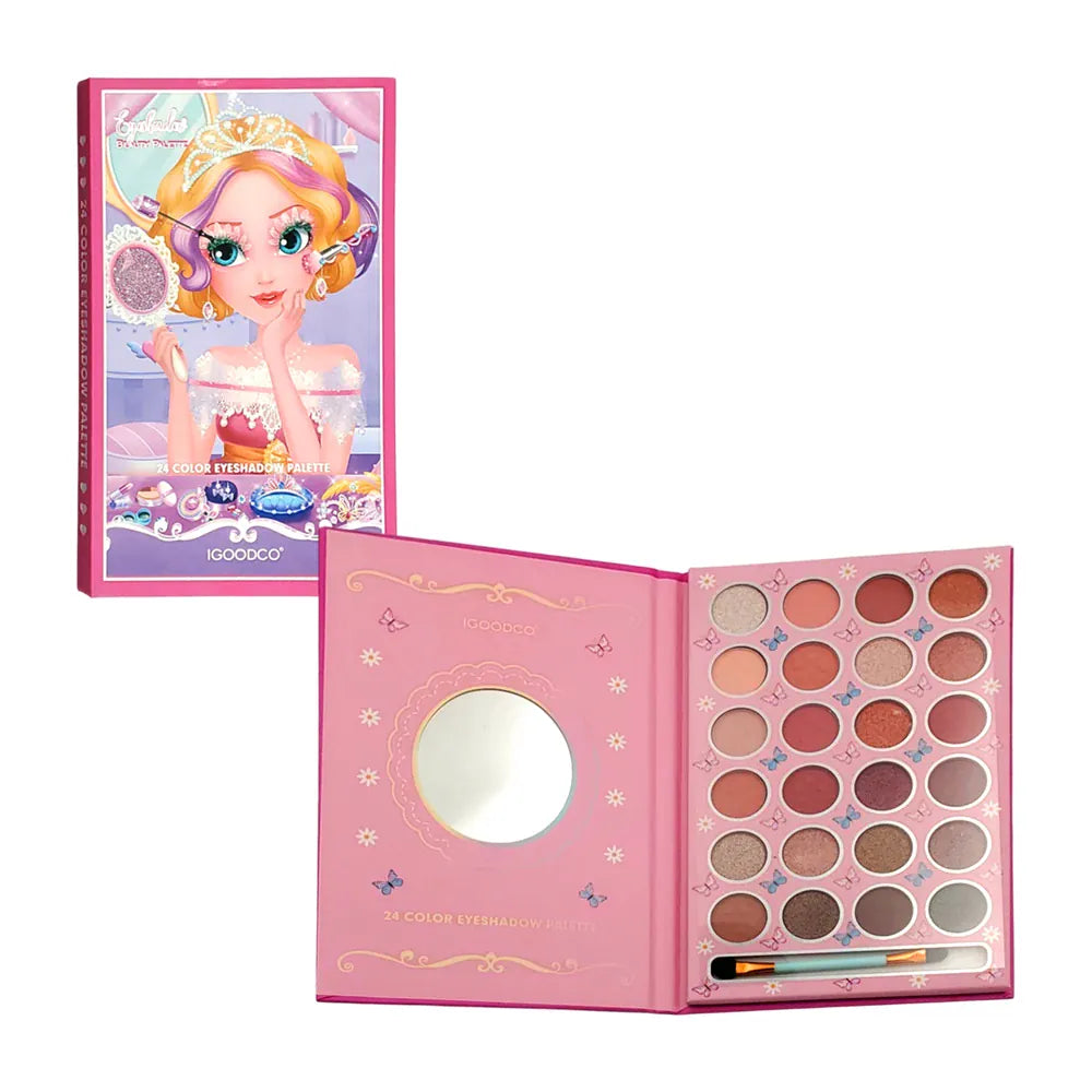 KissICON Waterproof Eyeshadow Palette With Mirror - Luminous Finish