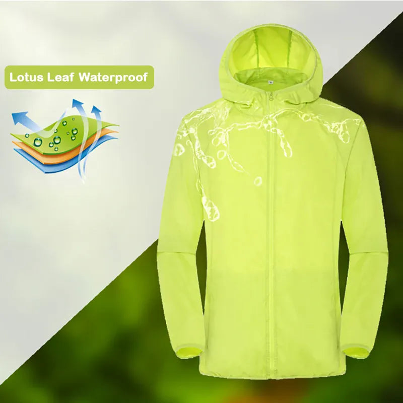 KissICON Waterproof Sun Protection Camping Rain Jacket  Quick Dry Windbreaker