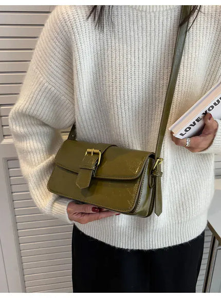 KissICON Waxed Leather Crossbody – Mini Square Purse
