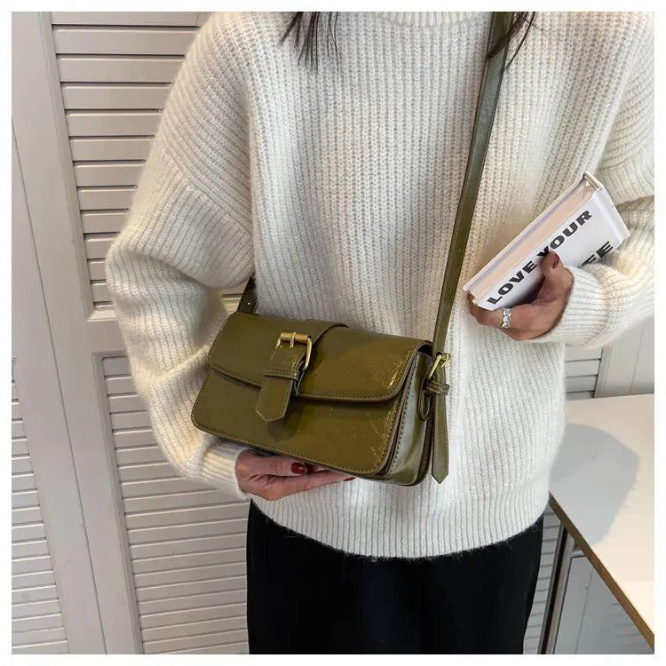 KissICON Waxed Leather Crossbody – Mini Square Purse
