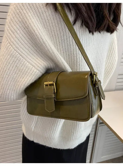 KissICON Waxed Leather Crossbody – Mini Square Purse