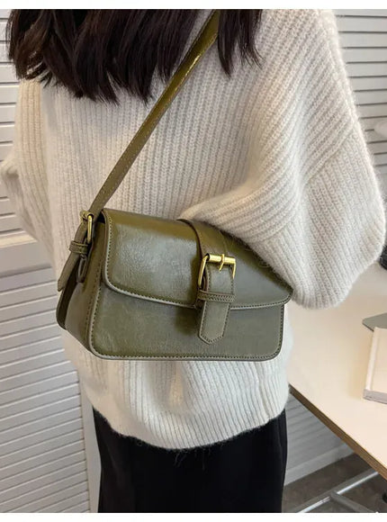 KissICON Waxed Leather Crossbody – Mini Square Purse