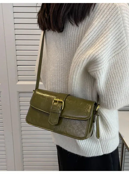 KissICON Waxed Leather Crossbody – Mini Square Purse