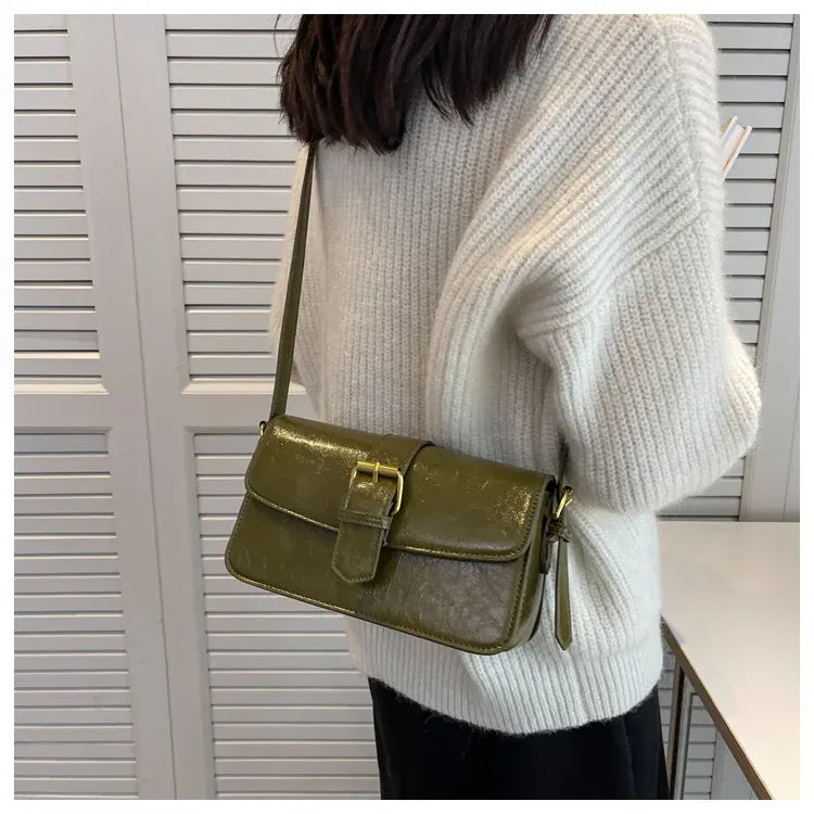 KissICON Waxed Leather Crossbody – Mini Square Purse