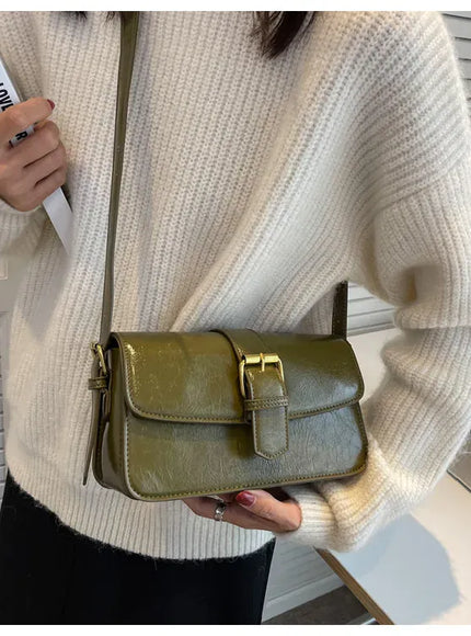KissICON Waxed Leather Crossbody – Mini Square Purse