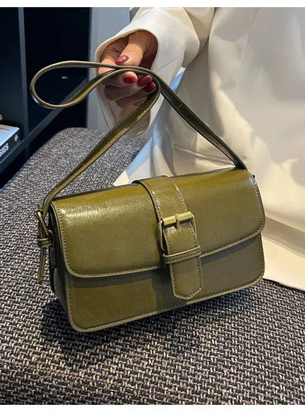 KissICON Waxed Leather Crossbody – Mini Square Purse