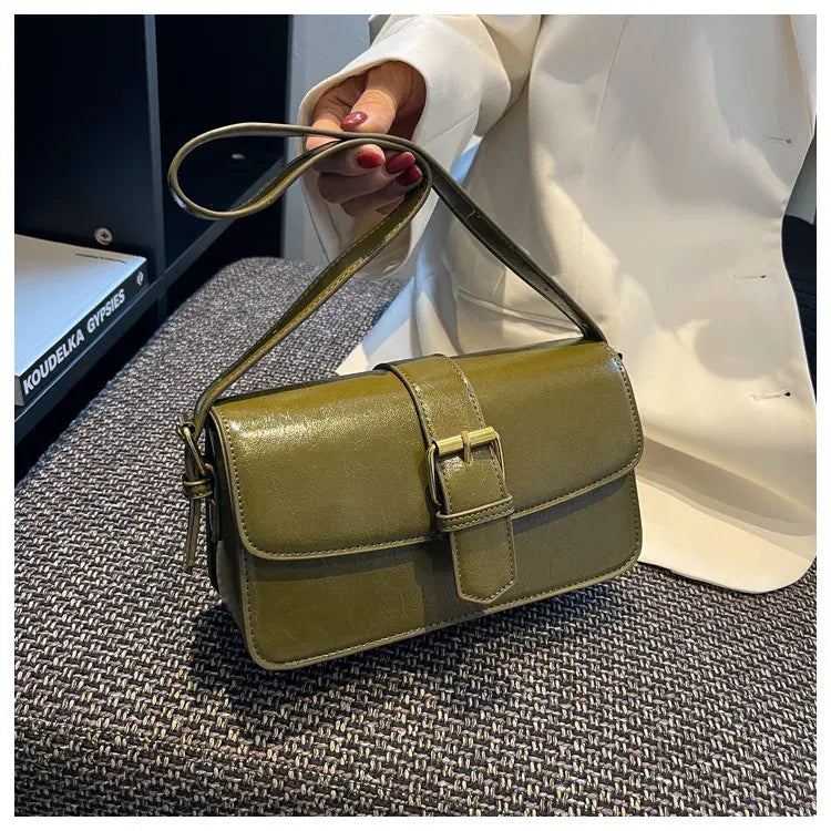 KissICON Waxed Leather Crossbody – Mini Square Purse