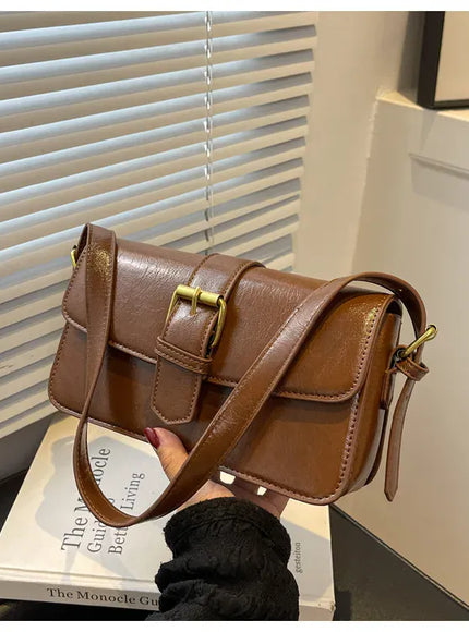 KissICON Waxed Leather Crossbody – Mini Square Purse