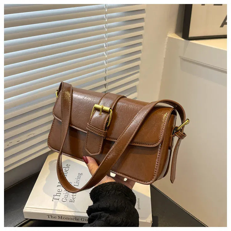 KissICON Waxed Leather Crossbody – Mini Square Purse