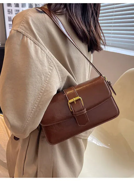 KissICON Waxed Leather Crossbody – Mini Square Purse