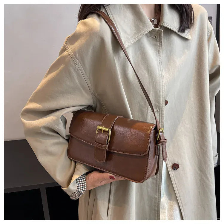 KissICON Waxed Leather Crossbody – Mini Square Purse