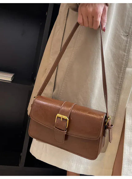 KissICON Waxed Leather Crossbody – Mini Square Purse