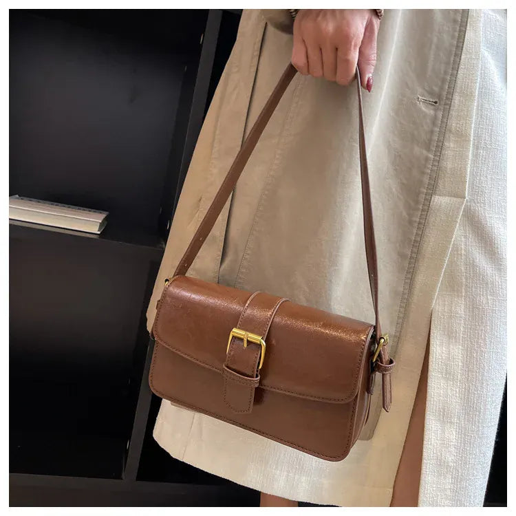 KissICON Waxed Leather Crossbody – Mini Square Purse