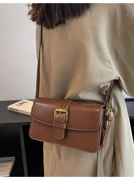KissICON Waxed Leather Crossbody – Mini Square Purse