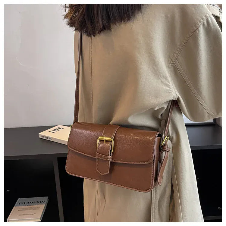 KissICON Waxed Leather Crossbody – Mini Square Purse