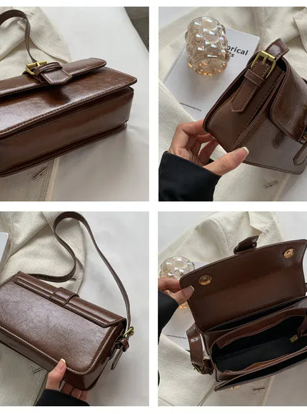 KissICON Waxed Leather Crossbody – Mini Square Purse