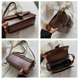KissICON Waxed Leather Crossbody – Mini Square Purse