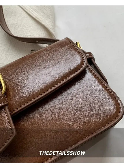KissICON Waxed Leather Crossbody – Mini Square Purse