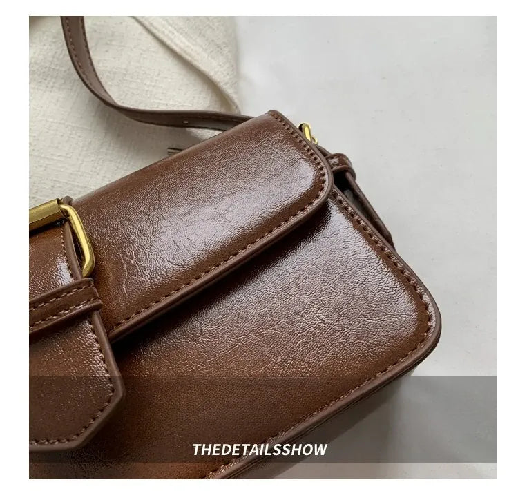 KissICON Waxed Leather Crossbody – Mini Square Purse