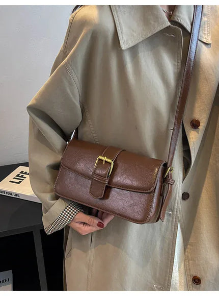 KissICON Waxed Leather Crossbody – Mini Square Purse